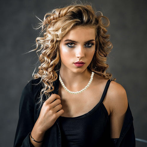 Pearl Necklace for Women, 4/6/8/10mm White Imitation Pearl Necklace, Round Faux Glass Pearl Necklace, Pearl Choker Necklace, Elegant Wedding Parti...