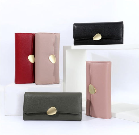 Wallet Women, Clutch Wallet with Zip Pocket Large Capacity PU Leather Trifold Wallet Ideal Accessory for Gifts, Everyday Life and Business Occasio...