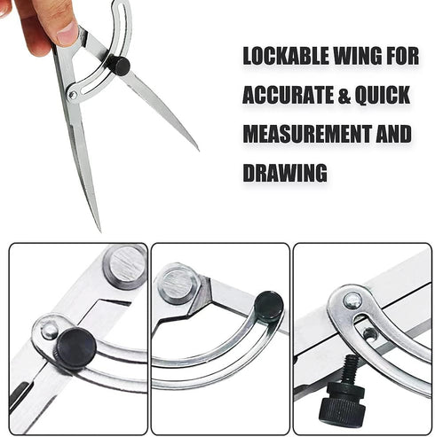 Compass for Geometry Woodworking Large Wing Divider Compass 6” (150mm), Woodworking Compass Drawing Tool for Carpenter...
