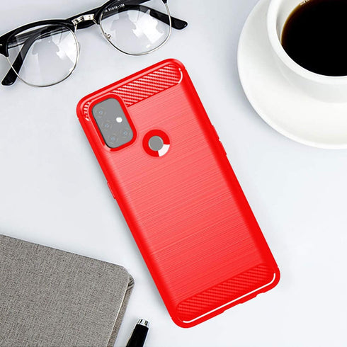 Osophter for Oneplus Nord N10 Case Shock-Absorption Flexible TPU Rubber Protective Cell Phone Cover for Oneplus Nord N10 5G(Red)...