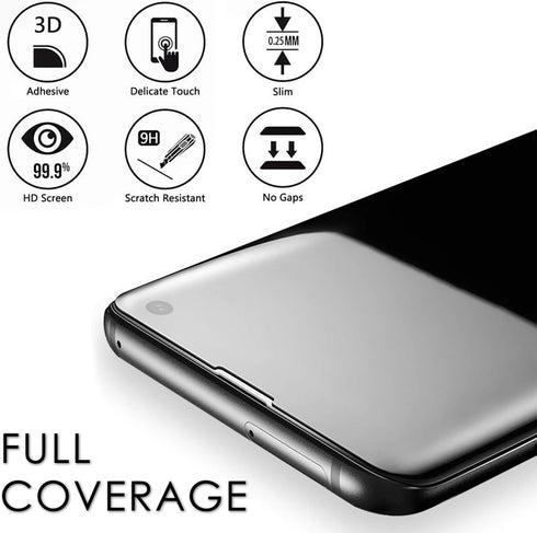 Johncase [2 Pack Screen Protector Compatible for Samsung Galaxy S10e, New Upgrade Glass Full Edge 3D Curved Tempered Film W/UV Liquid Adhesive Lig...