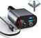 Retractable Car Charger, 4 in 1 Fast Charge Car Phone Charger Adapter 100W, Retractable Cables(2.6ft) for iPhone & Type-C, Cigarette Lighter Adapt...