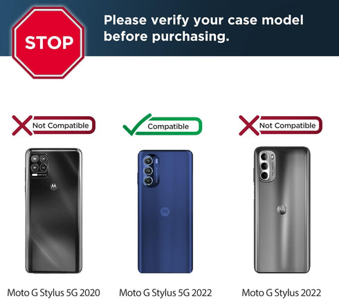 ENCASED Falcon Armor for (2022) Moto G Stylus 5G Case with Screen Protector, Full Body Protection with Built-in Screen Guard, Black (5G Model ONLY...