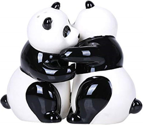 Pacific Giftware Hugging Panda Magnetic Ceramic Salt and Pepper Shakers Set...