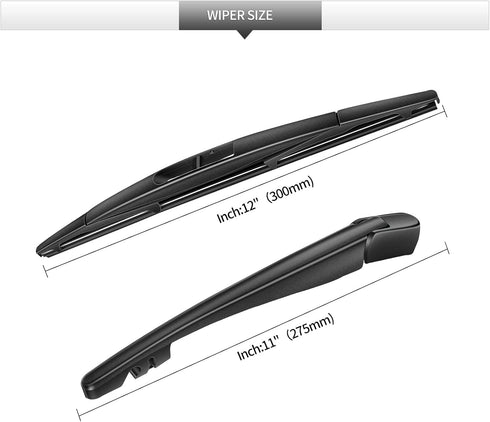 Replacement for Honda CR-V CRV 2017-2022 Rear Windshield Wiper Blade and Arm Assembly—Factory Quality Rear Window Wiper Set...
