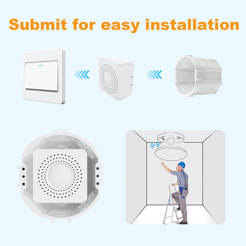Matter Smart Switch 16A Mini DIY WiFi Light Switch Relay Module, Compatible with HomeKit, Alexa, Google Home, SmartThings with Remote Control & Ti...