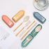 4Pack Folding Cutlery Set with Case, Travel Foldable Collapsible Portable Wheat Spoon Fork Straw Utensil Tableware for Picnic Camping...