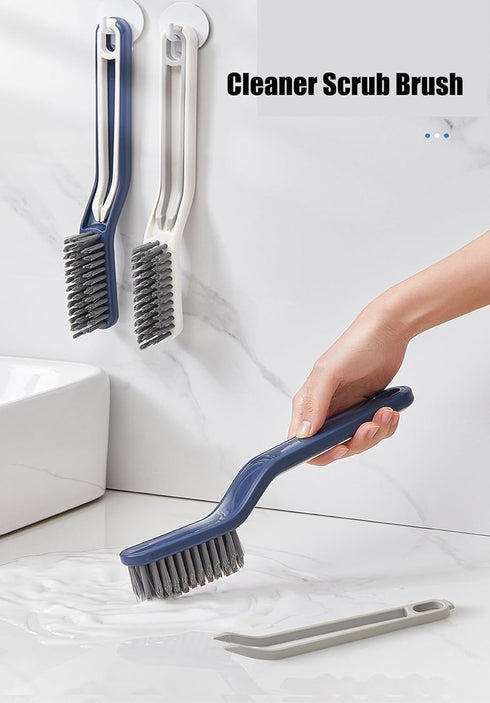 Cleaner Scrub Brush, Stiff Angled Bristles Gap Cleaning Brush, Grout Cleaner Brush for Showers, Bathtubs (Blue-2 PCS)...