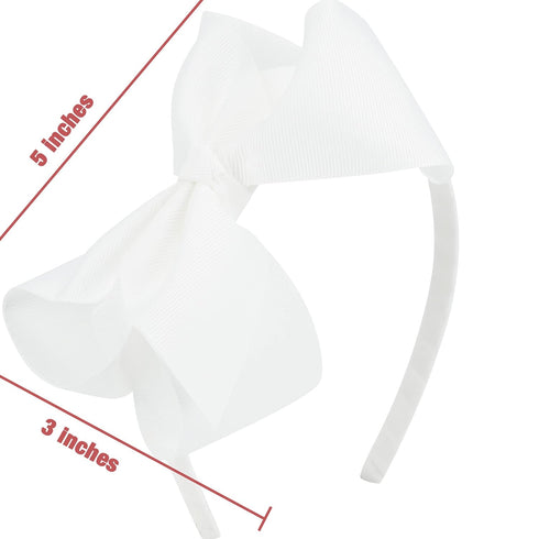 MEEDEE Fashion Cute White Bow Headband for Girls Toddlers 3 Year Old, Little Girl Grosgrain Headband for Casual Wear Party Dress Decoration...