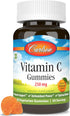 Carlson - Vitamin C Gummies, 250 mg, Immune Support & Antioxidant Power, Optimal Wellness, Orange, 60 Vegetarian Gummies...