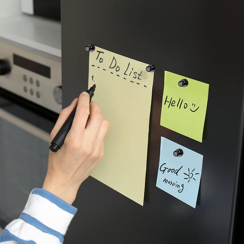 12 PCS Metallic Magnets, Black Magnetic Push Pins, Refrigerator Magnets, Brushed Nickel Push Pin Magnets Perfect for Fridge Magnets, Office Magnet...