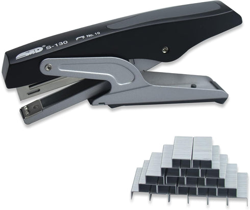Handheld Plier Stapler, Desktop Stapler, Sturdy Metal Hand Stapler for Office, School and Home, Only Can Use with NO.10 Staples, Black, 2024 Gifts...