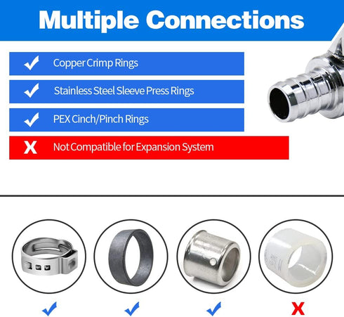 Stop Valves, 1/4 Turn Angle Stop Valves, 3/8" OD Compression × 1/2" PEX Chrome Plated Brass for Faucet, Toilet Valves (1×Angle)...