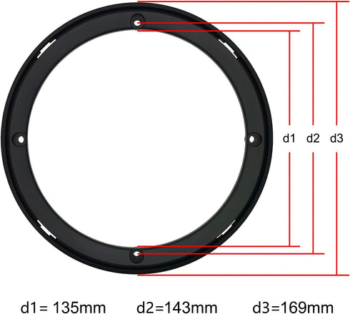 6" Speaker Grill Covers, Car Speaker Subwoofer Guard Protector, ABS Plastic Frame with Metal Mesh, Black - 2Pcs...