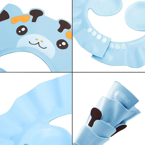 Baby Shower Cap Bathing Protection Adjustable Hair Washing Hat Silicone Bath Head Cap Visor Cap Waterproof Shampoo Cap Soft Bathing Hat for Toddle...