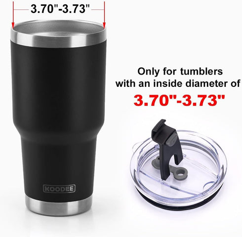 koodee 30 oz Tumbler Lids, Fits for 30Oz YETI Rambler, Ozark Trail and More, 2 Pack Spill-proof Lids,Covers for 30 Ounce Tumbler,Cup (White)...