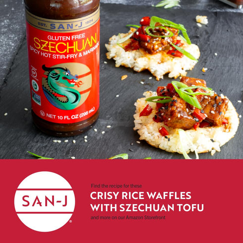 San-J - Spicy Gluten Free Szechuan Sauce - Non-GMO - 10 oz. Bottles - 2 pack...