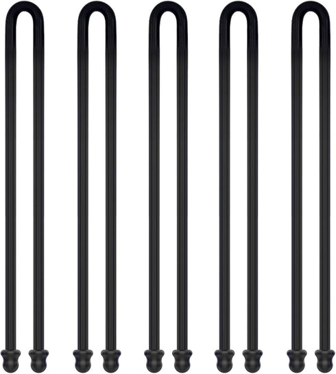 5Pcs 18in Silicone Cable Tie, Cord Organizer for Bundling Earphone, Computer Cords, Reusable Straps for Home, Office, Kitchen, Dia 5mm...