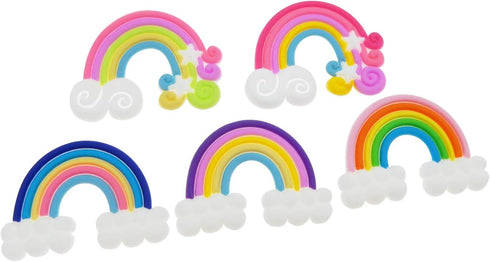50pcs Assorted Cute Rainbow Slime Charms Clouds Ornaments Flat Back Charms for DIY Scrapbooking Crafts Accessories...