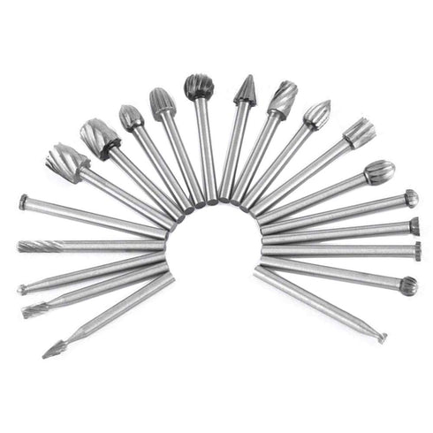 20pcs 1/8 Inch(3mm) Shank HSS Router Bits Burr Rotary Tools Replacement Wood Milling Burrs for Rotary Engraving Woodworking Tool...