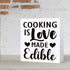 Kitchen Wood Box Signs,Cooking is Love Made Edible Kitchen Wood Block Signs with Sayings for Kitchen Table Decor,Funny Kitchen Sign Decor for Shel...