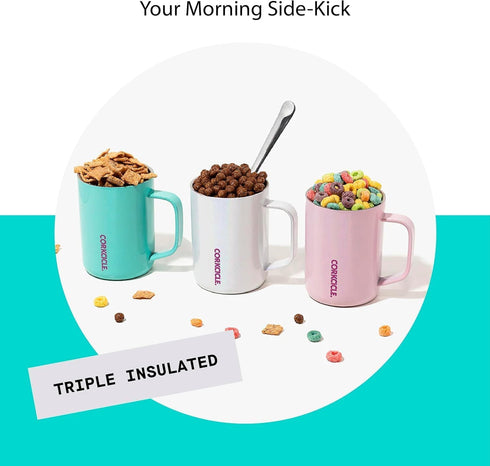 Corkcicle Classic Coffee Mug - Triple Insulated Stainless Steel Travel Mug - Shatter-Proof Lid - Keeps Drink Hot Over 3 Hours - Holiday Mug Gift -...