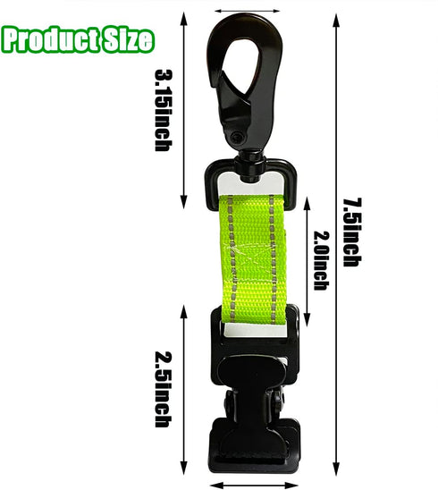 ZHIRONGFA 2 Pack 7Inch Firefighter Rescue Glove Clips Durable Safety Reflective Function Keep Your Gear Organized (Green(2 Clips))...