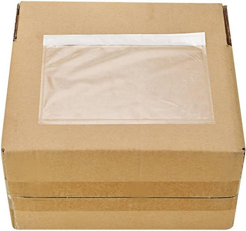 7.5" x 5.5" Clear Adhesive Top Loading Packing List/Shipping Label Envelopes (100 Pack)...
