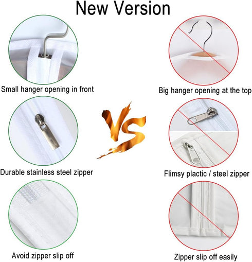 Thipoten Garment Bags, Set of 5 Lightweight 33 Inch Suit Bags with Full Stainless Steel Zipper, Garment Bags for Storage/Closet/Travel (Translucen...
