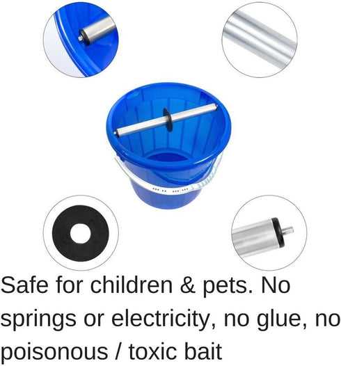 Mouse Trap, Live Catch and Release Bucket Spin Roller with an Original Ring for Mice Rats Rodents. Humane. Auto Rolling Reset. Safe for Children a...