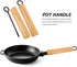 HEMOTON 2pcs Wooden Pot Handle Universal Pot Pan Handle Grip Replacement Part Detachable for Wok Frying Pan Saucepan Pan Kitchen Cookware Khaki 17...