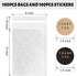 200PACK Self Sealing Cellophane Treat Bags Clear Cookie Bags for Gift Giving with Stickers(White Polka Dot, 4X6INCH)...