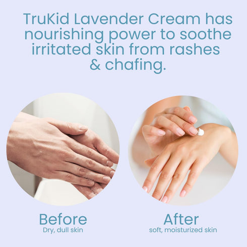 TruKid Lavender Skin Cream for Kids - Hydrates & Moisturizes Sensitive Skin, All Natural Ingredients, Enriched with Shea Butter, Cocoa, Grape Seed...