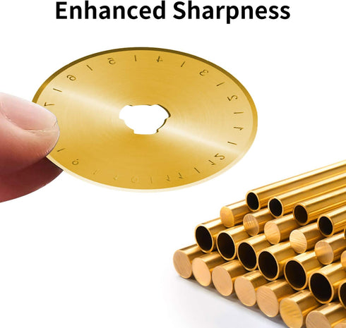 Titanium Rotary Cutter Blades 45mm 10 Pack Spare Replacement Blades with Improved Sharpness, Ideal for Quilting Scrapbooking Sewing Arts Crafts...