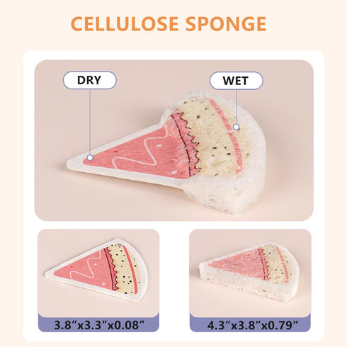 All-Purpose Scrubbing Sponges, Heavy Duty, Cellulose, Cleans Hard Surfaces in Kitchen and Bathroom (Triangle 4 Pack)...
