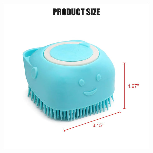 Dog Scrubber for Bath Pet Bathing Brush Silicone Shampoo Massage Dispenser Brush for Short Long Haired Dogs and Cats Washing(Blue)...