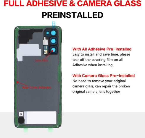 Compatible for Samsung Galaxy S20 Back Glass Cover Replacement 6.2-Inches Galaxy S20 5G SM-G980 SM-G981 All Carriers with Installation Manual + Re...
