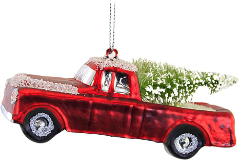 Primitives By Kathy 4.25 Inches Long Glass Truck hanging Ornament...