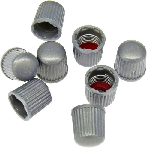 Gray Plastic Tire Valve Stem Caps for Porsche TPMS Replacement Kit Genuine Tire Valve Air Dust Stem Covers for Wheel TPMS Aluminum Tire Valves (8 ...