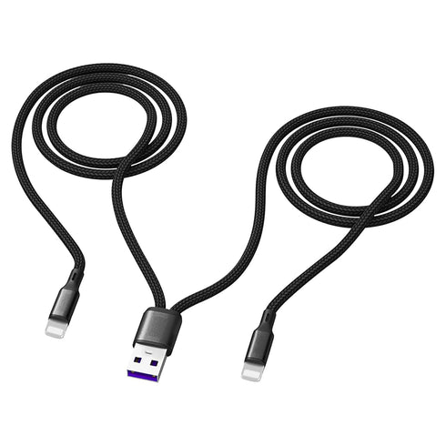 Multi IP USB Cable 4FT,2 in 1 Multiple i-Phone USB Cable,3A USB Charger,Nylon Cord,USB A to Double IP Port, Compatible with Phone 14 Pro Max 14 Pl...