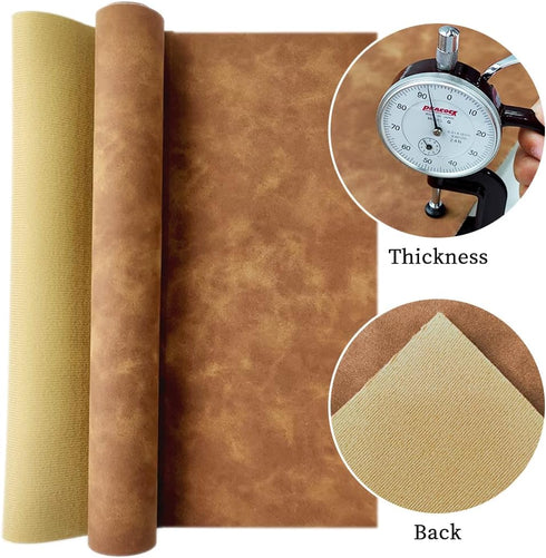 Brown Soft Faux Suede Fabric 30x135cm Synthetic Faux Leather Frosted Leatherette for Home Chair Furniture DIY Accessories...