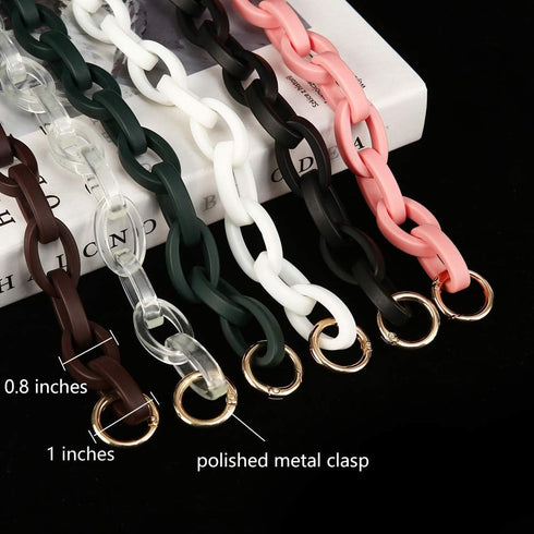 Xiazw Short Resin Bag Purse Handle Strap Replacement?Bag Decoration Chain?Bag Accessories Charms (Light Brown)...