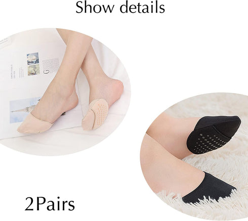 Ball of Foot Cushion Socks Seamless Toe Topper Socks Half forefoot socks Non-Slip Pain Relief Toe Half Socks...
