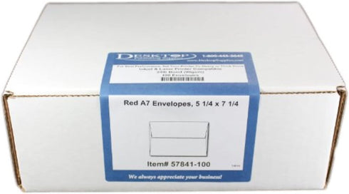 Red A7 Envelopes, 5 1/4 x 7 1/4-100 Envelopes - Desktop Publishing Supplies™ Brand Envelopes...