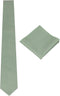 Mens Solid Linen Tie Set : Slim Necktie with Matching Pocket Square (Mint Green)...