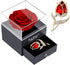 Preserved Red Rose Gift Box- Enchanted Real Rose with Ruby Rose brooch, Eternal Rose Flower in Jewelry Box, Handmade Rose,Forever Red Rose Gift fo...
