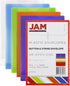 JAM PAPER Plastic Envelopes with Button & String Tie Closure - 4 1/4 x 6 1/4 - Assorted Colors - 6/Pack...