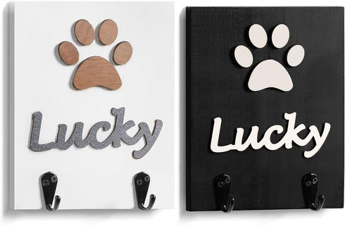 ANZOME Dog Leash Holder for Wall Decorative - Dog Leash Holder - 3D Dog Claw Key Holder Wall Mount Decor with 2 Hooks for Key and Leash Rack Hange...