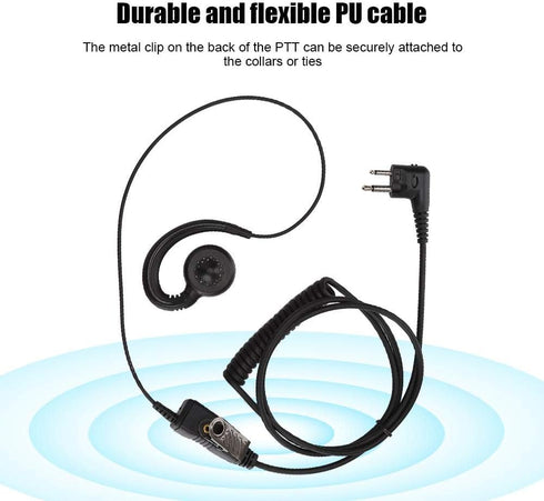 AEH3000-M1A Walkie Talkie Two Way Radio Black Headset Mic for , Modular Design 180° Rotating Speaker Earpiece, ABS Walkie Talkie Earphone High Sou...