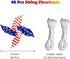 4th of July Patriotic Decorations, 40 Pcs Pinwheels with 2x33-Ft Ropes Memorial Day Fourth of July Independence Red Blue and White Star Stripe Str...